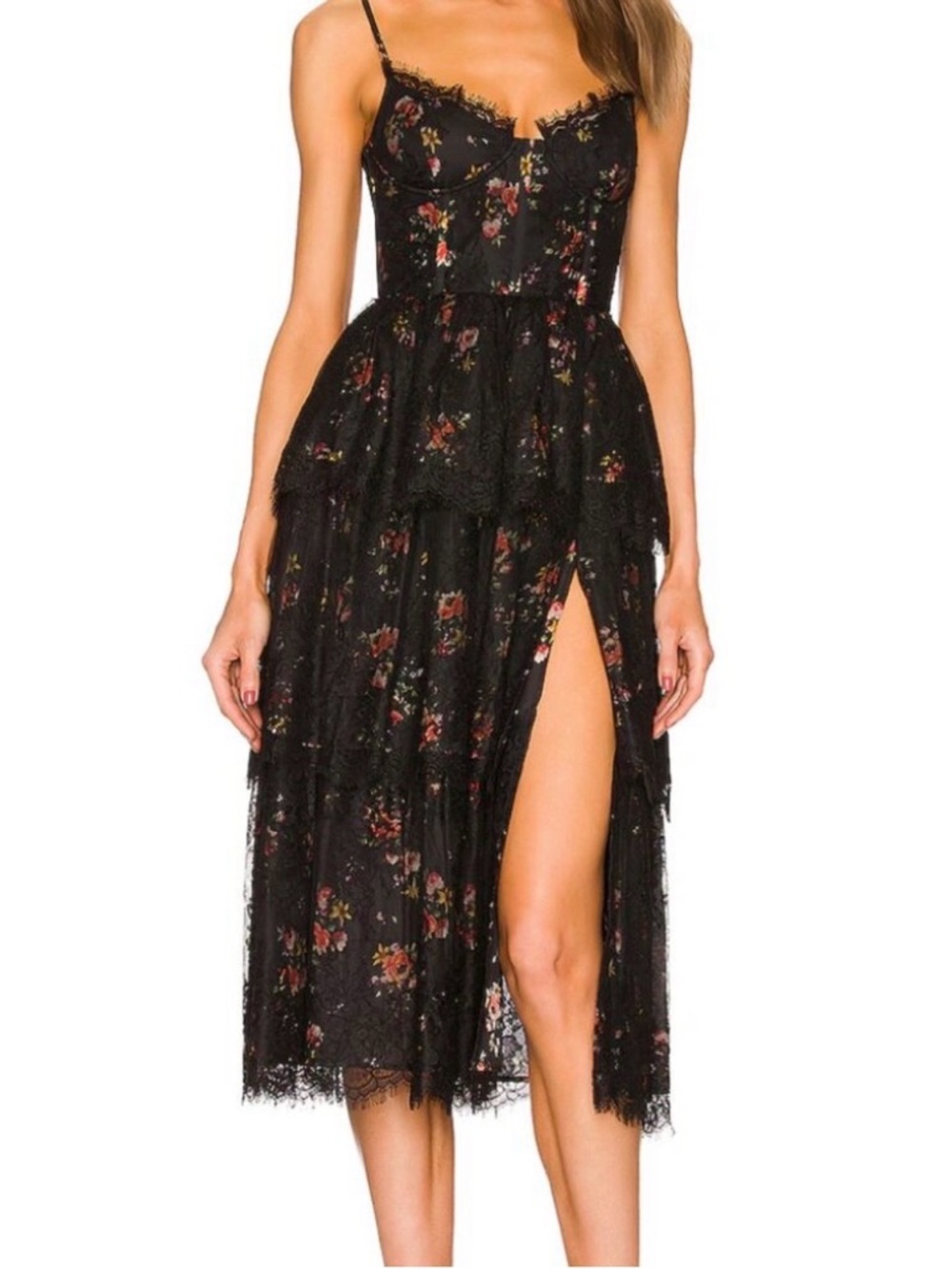 V. Chapman The Mia Dress in Black Dainty Floral